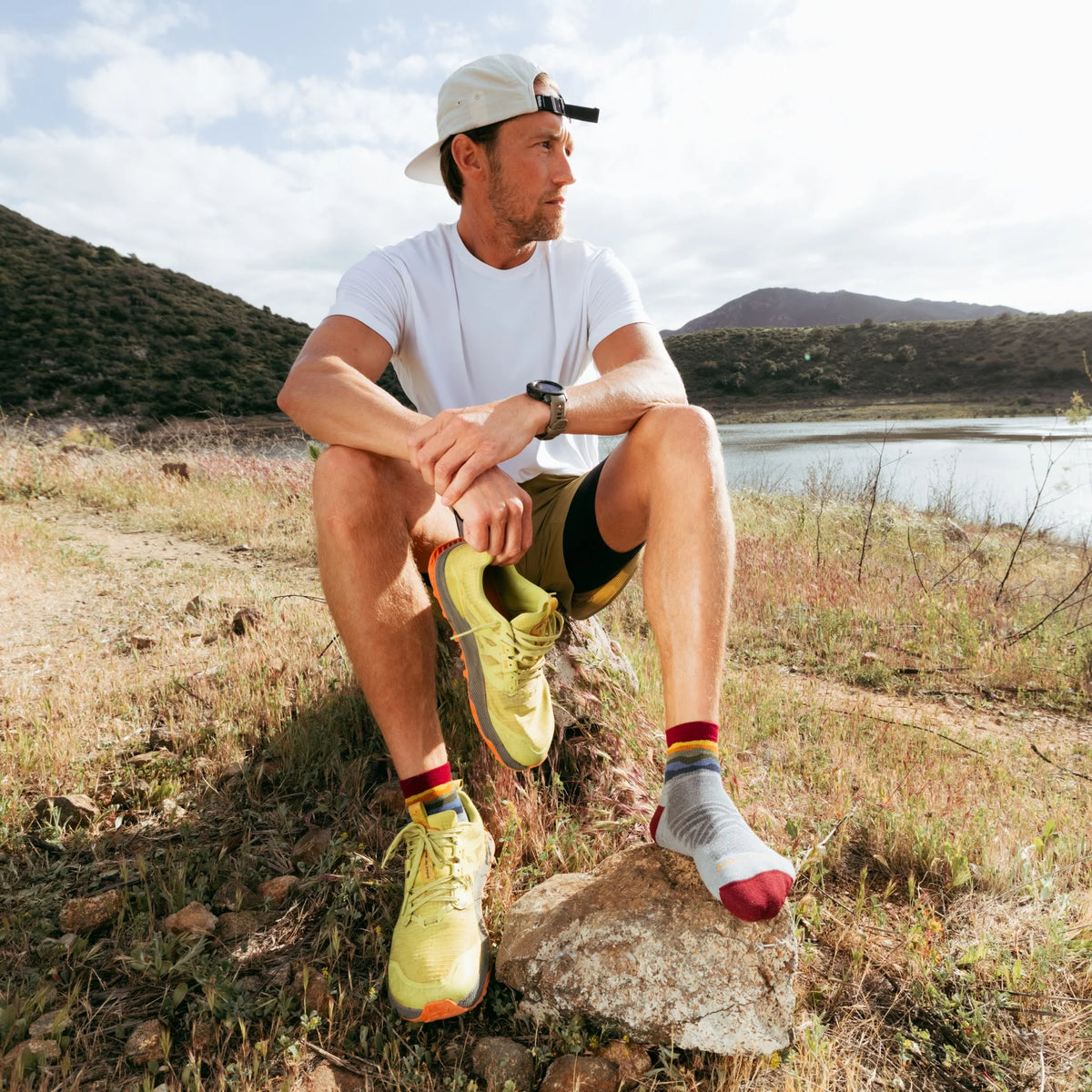 Men's Run Quarter Cushioned Ultra-Lightweight Running Socks