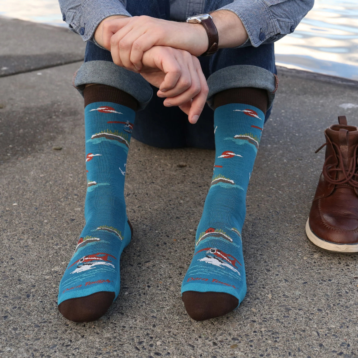 Men's Float Boat Crew Lightweight Lifestyle Socks-Last Chance