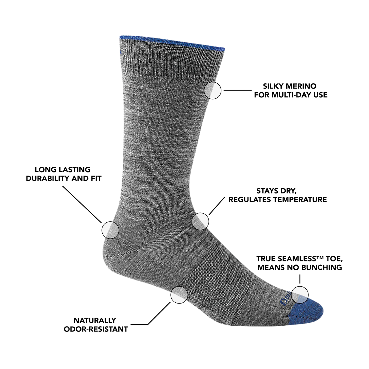 Men's Solid Crew Lightweight Lifestyle Socks